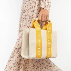 Petit Sac A Main Shopper Ophra Beige Et Jaune