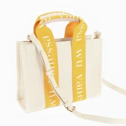 Petit Sac A Main Shopper Ophra Beige Et Jaune