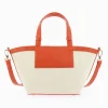 Petit Sac Cabas Trapeze Eve Beige Et Orange