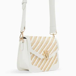 Petit Sac Cartable Aline Blanc Et Beige Tresse