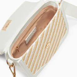 Petit Sac Cartable Aline Blanc Et Beige Tresse