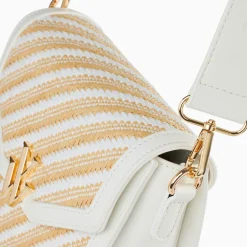 Petit Sac Cartable Aline Blanc Et Beige Tresse