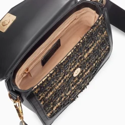 Petit Sac Cartable Aline Noir Et Beige