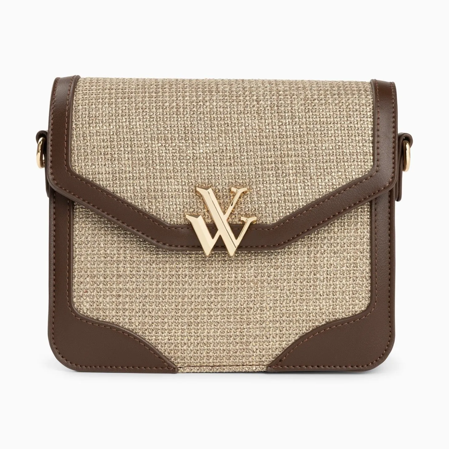 Petit Sac Cartable Blair Marron En Tweed