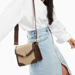 Petit Sac Cartable Blair Marron En Tweed