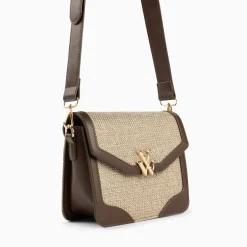 Petit Sac Cartable Blair Marron En Tweed