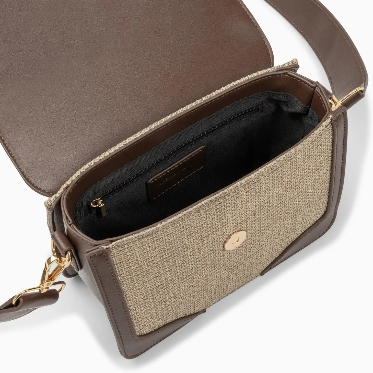 Petit Sac Cartable Blair Marron En Tweed