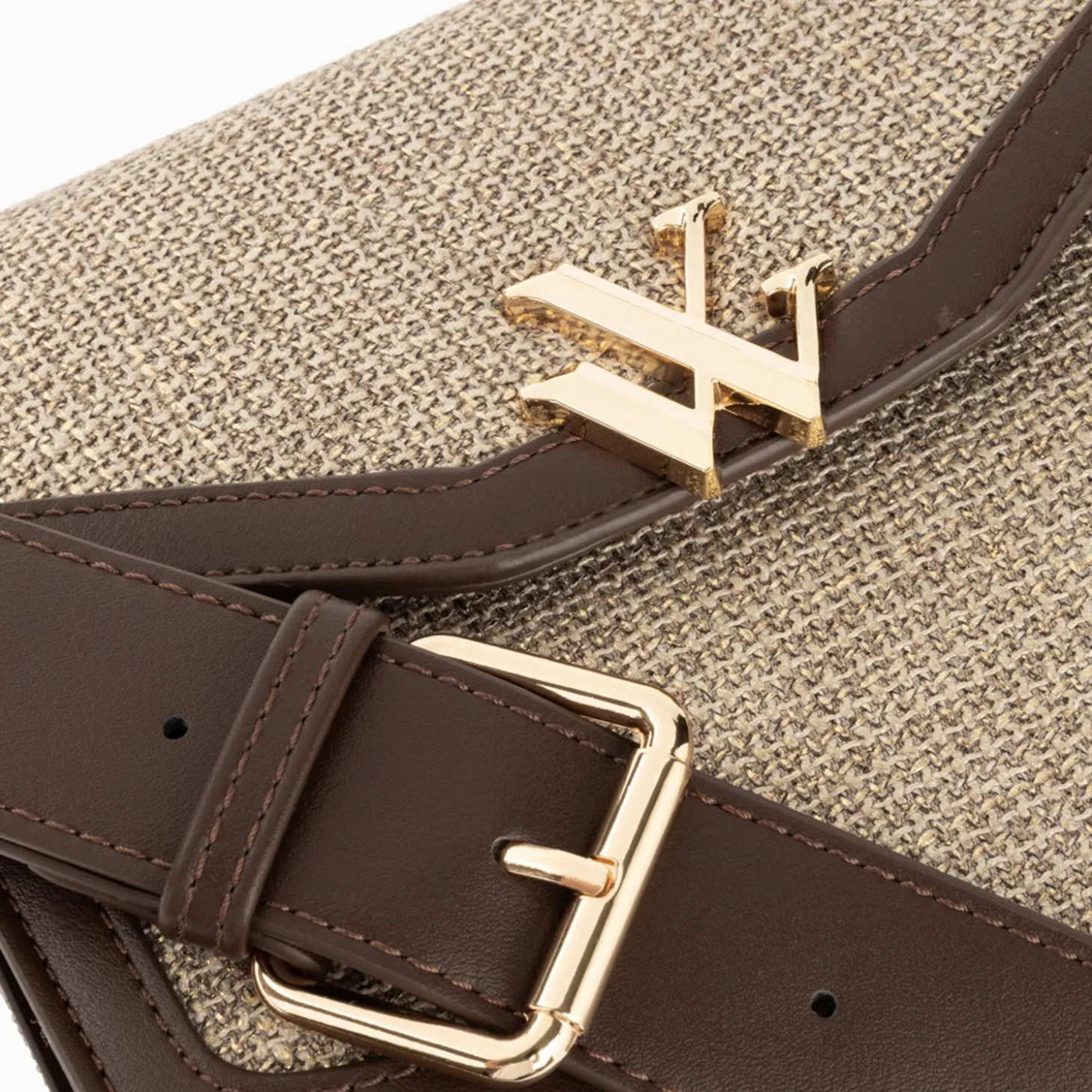 Petit Sac Cartable Blair Marron En Tweed