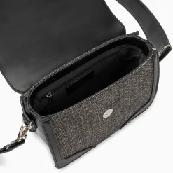 Petit Sac Cartable Blair Noir En Tweed
