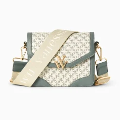 Petit Sac Cartable Karen Vert A Toile Monogramme