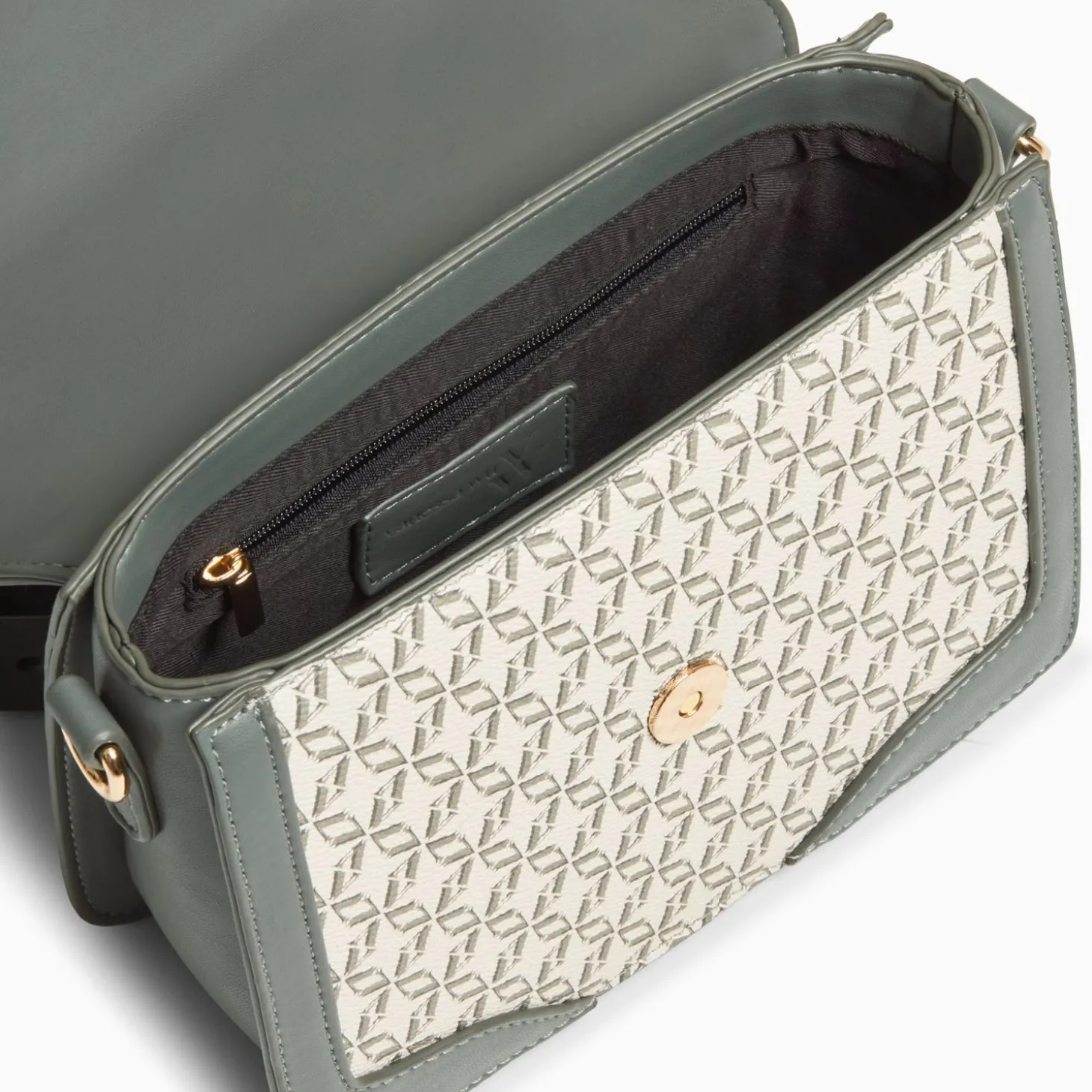 Petit Sac Cartable Karen Vert A Toile Monogramme