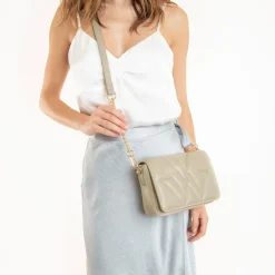 Petit Sac Monogramme Annie Beige Matelasse A Rabat