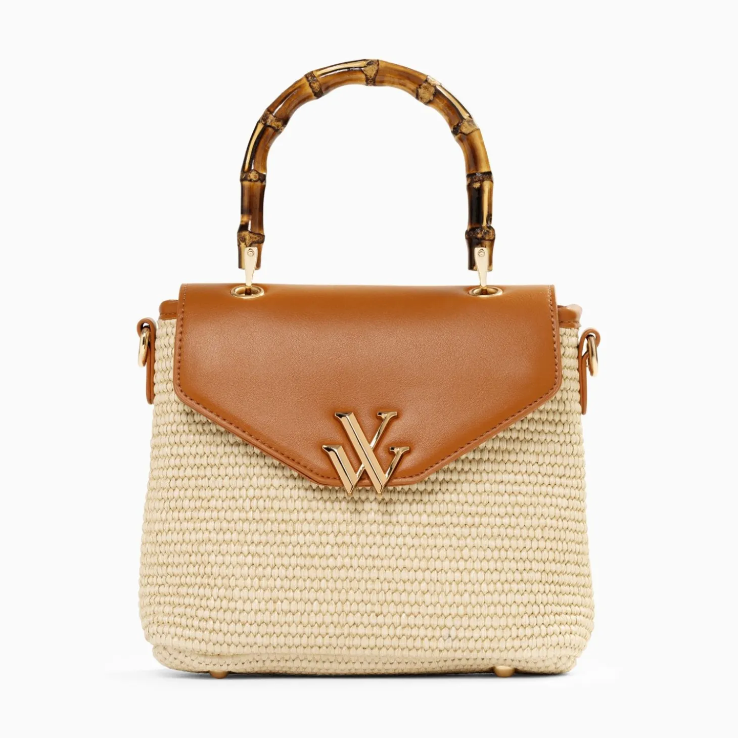 Sac A Main Gwenaelle Camel A Anse En Faux Bambou