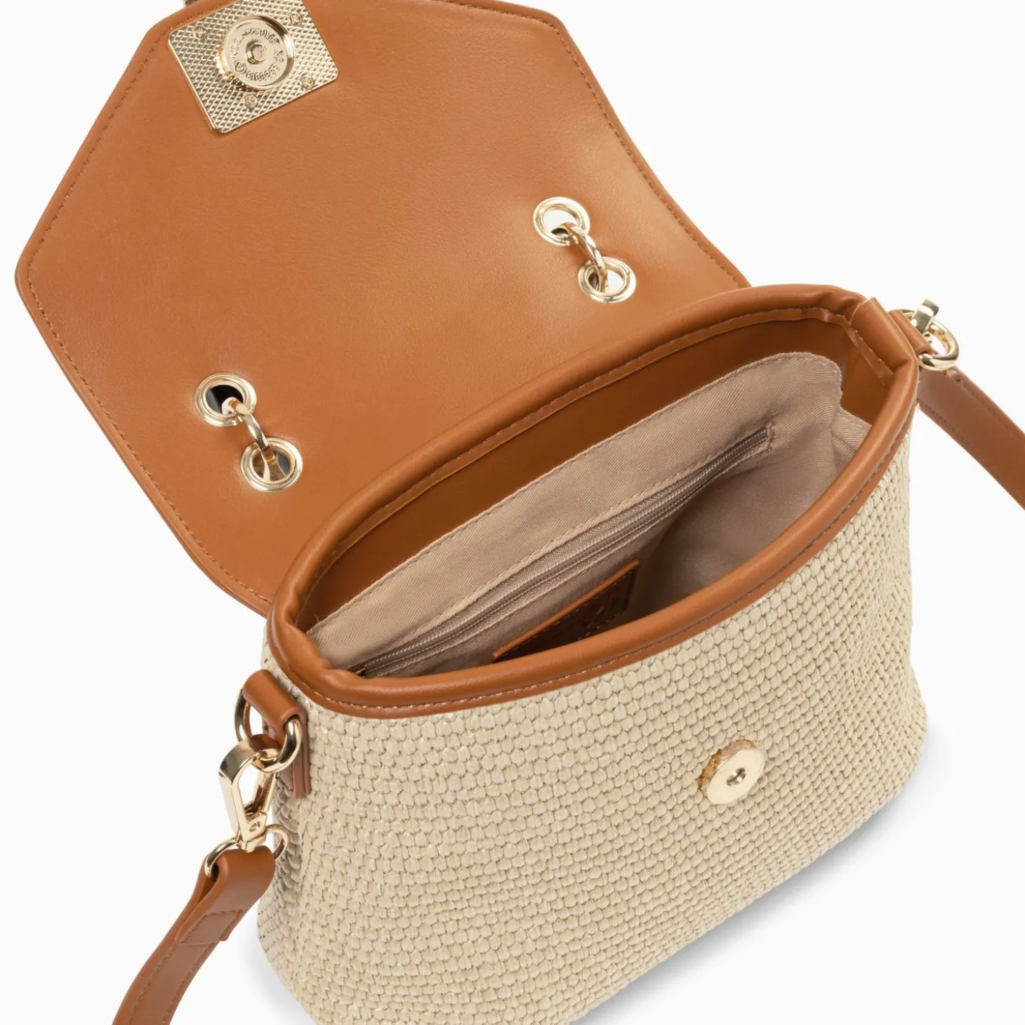 Sac A Main Gwenaelle Camel A Anse En Faux Bambou