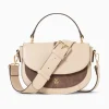 Sac A Main Loeline Bi-Matiere Taupe