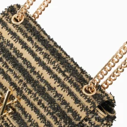 Sac A Main Naomi Noir Et Beige A Chaine