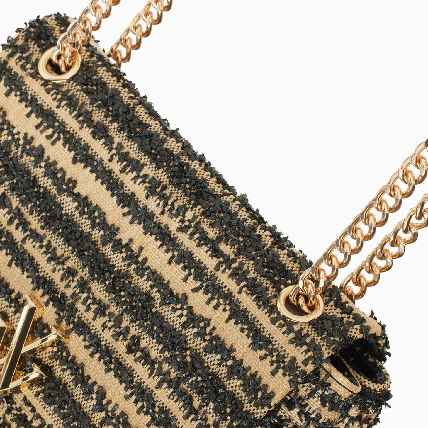 Sac A Main Naomi Noir Et Beige A Chaine