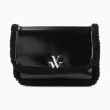 Sac Bandouliere Bertina Noir A Rabat Et Faux Shearling