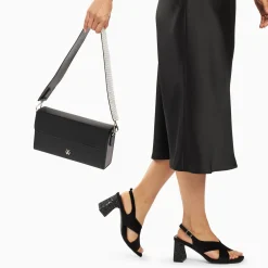 Sac Bandouliere Sydney Noir A Rabat Et Strass