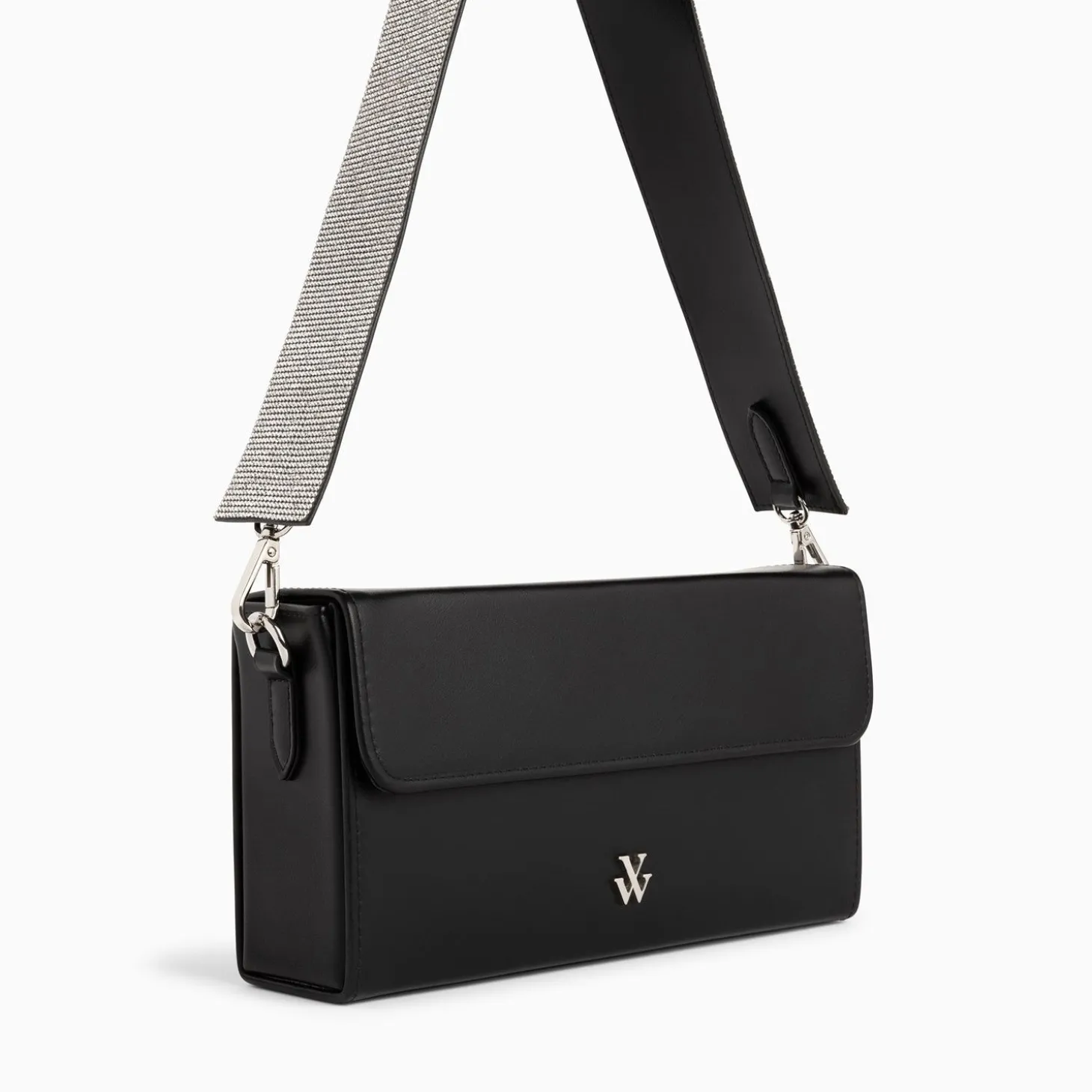 Sac Bandouliere Sydney Noir A Rabat Et Strass