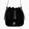 Sac Bourse Gladis Noir En Fausse Fourrure