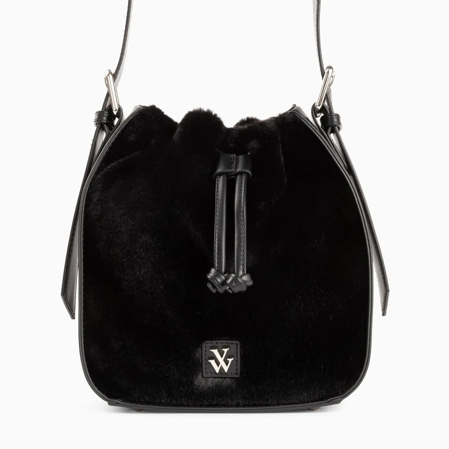 Sac Bourse Gladis Noir En Fausse Fourrure