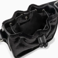 Sac Bourse Gladis Noir En Fausse Fourrure