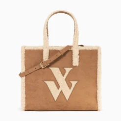 Sac Cabas Luba Camel Et Beige En Fausse Fourrure