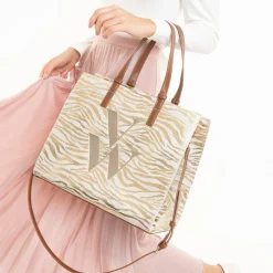 Sac Cabas Monogramme Emilia Zebre Or