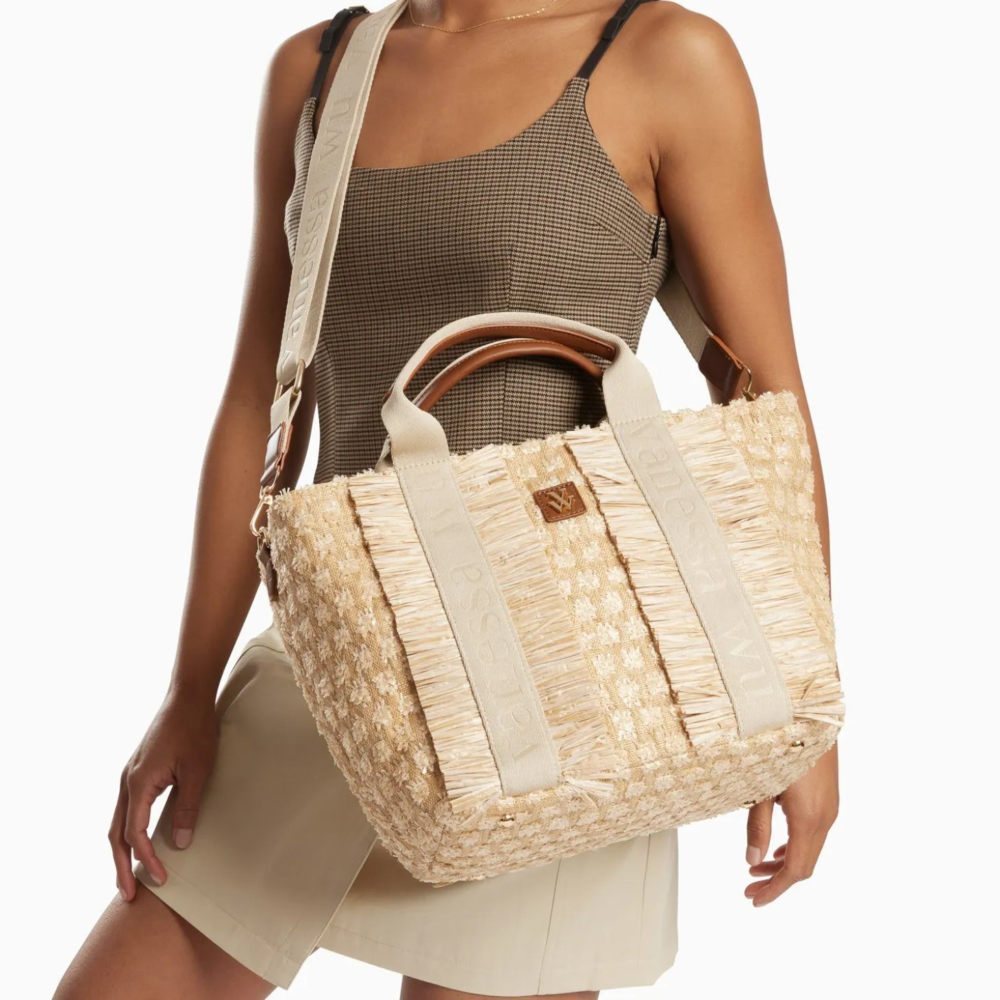 Sac Cabas Trapeze Maya Beige A Franges