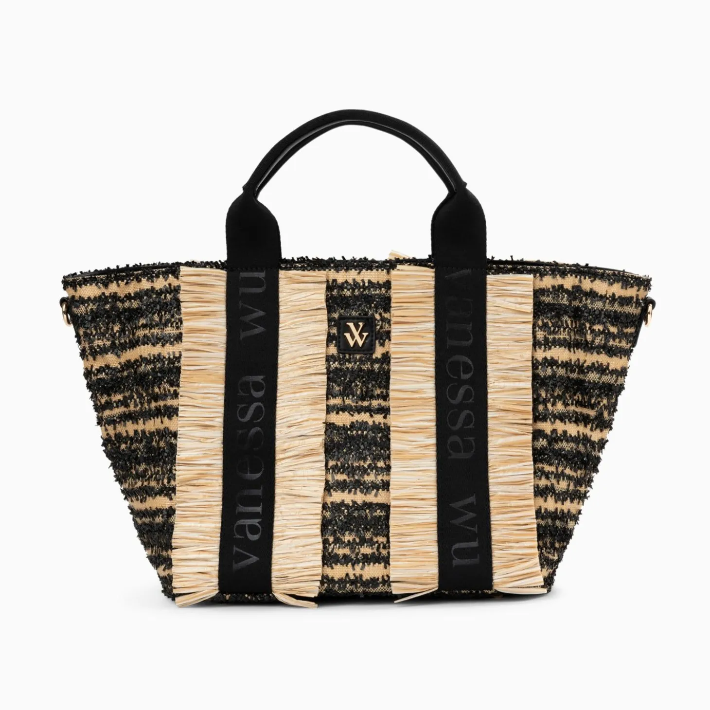 Sac Cabas Trapeze Maya Noir A Franges