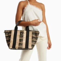 Sac Cabas Trapeze Maya Noir A Franges