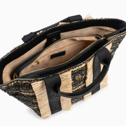 Sac Cabas Trapeze Maya Noir A Franges