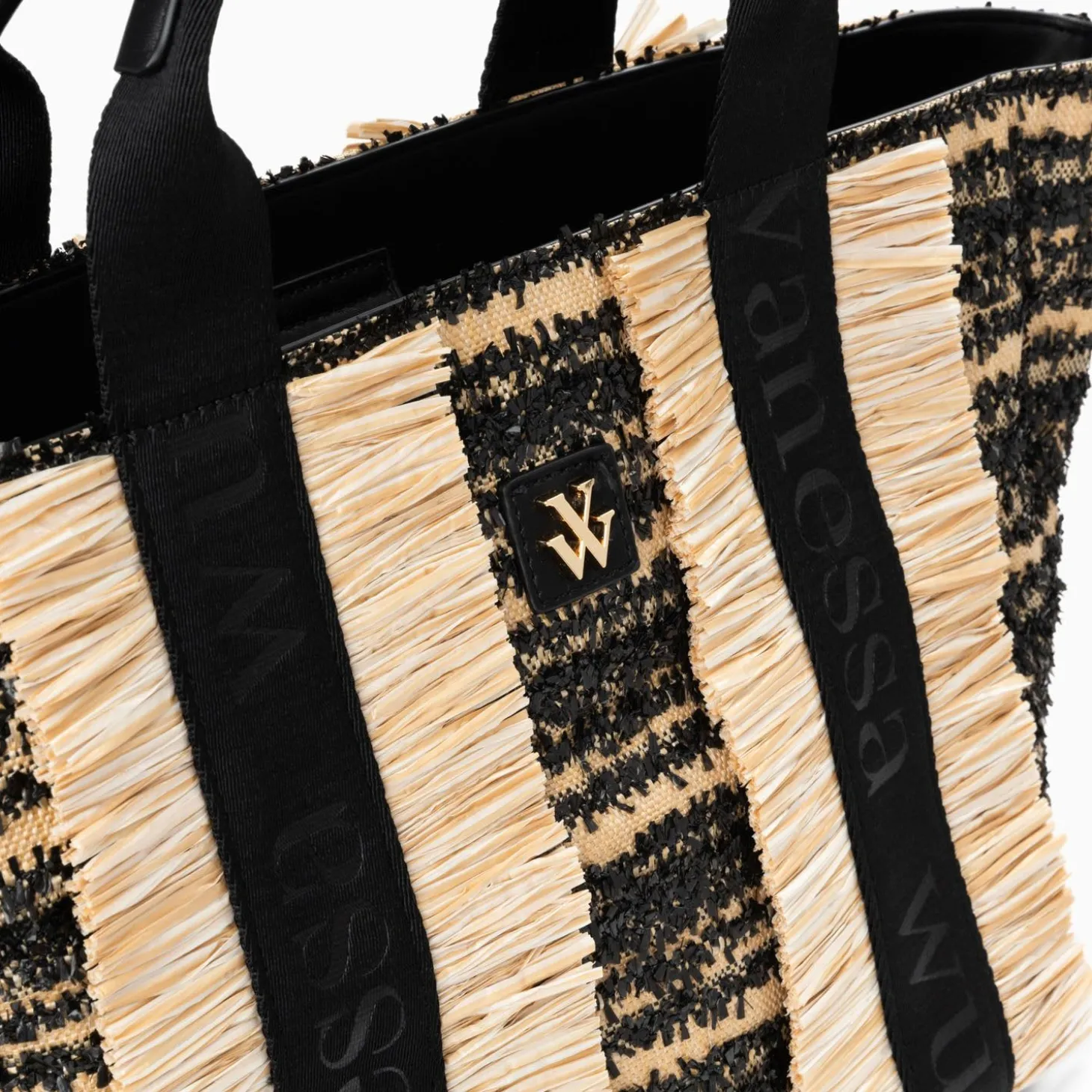 Sac Cabas Trapeze Maya Noir A Franges