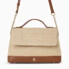 Sac Cartable Lisa En Raphia Beige A Details Camel