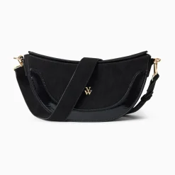 Sac Demi-Lune Rym Noir Bi-Matiere