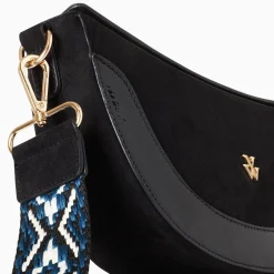 Sac Demi-Lune Rym Noir Bi-Matiere