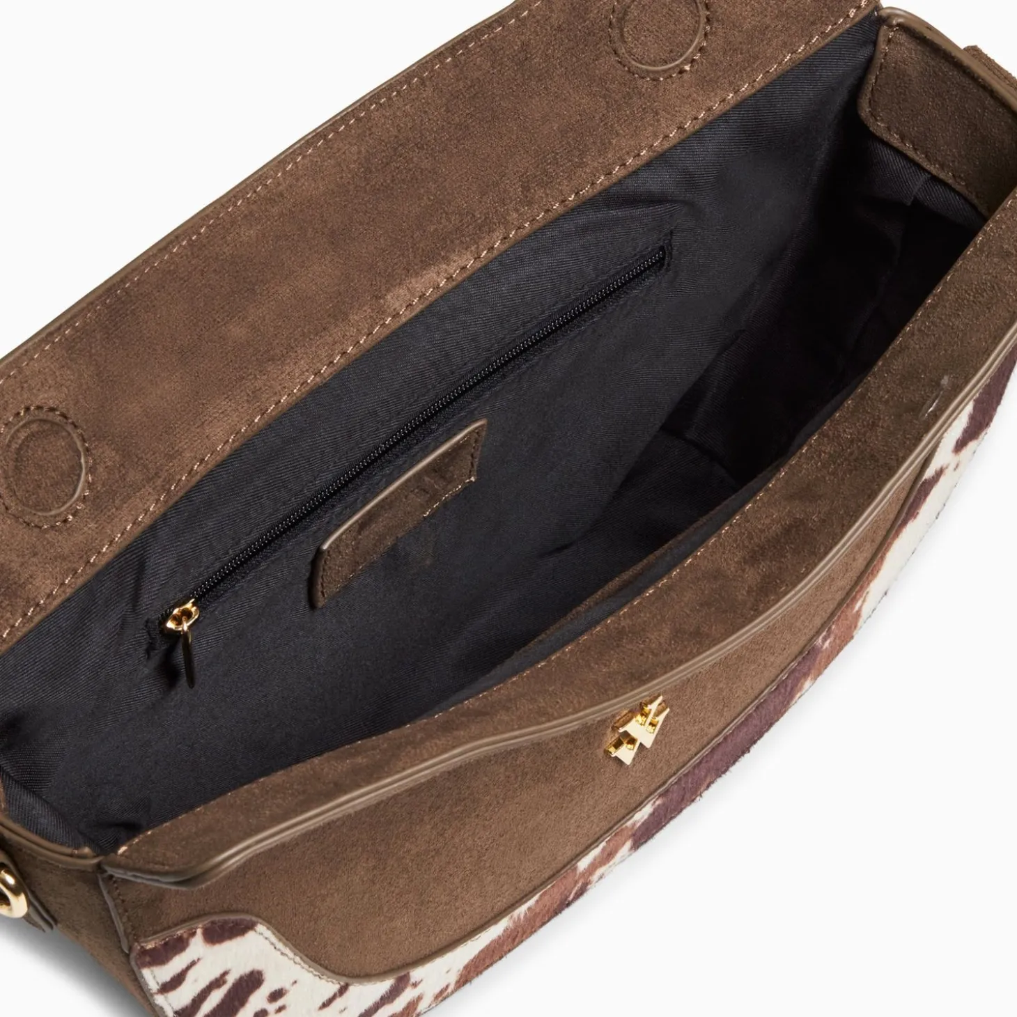 Sac Demi-Lune Rym Taupe Bi-Matiere