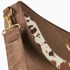 Sac Demi-Lune Rym Taupe Bi-Matiere