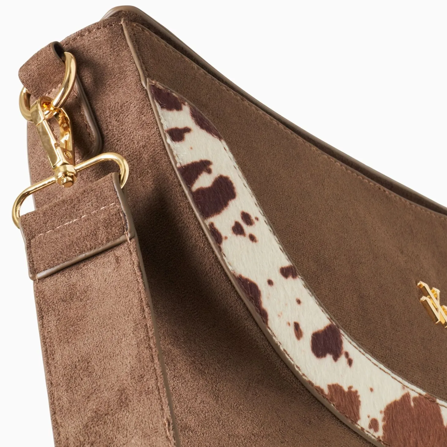 Sac Demi-Lune Rym Taupe Bi-Matiere