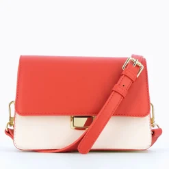 Sac Rigide Lucia Rouge Et Jaune A Rabat