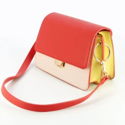 Sac Rigide Lucia Rouge Et Jaune A Rabat