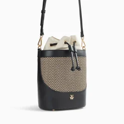 Sac Seau Maryline Noir En Raphia Tresse