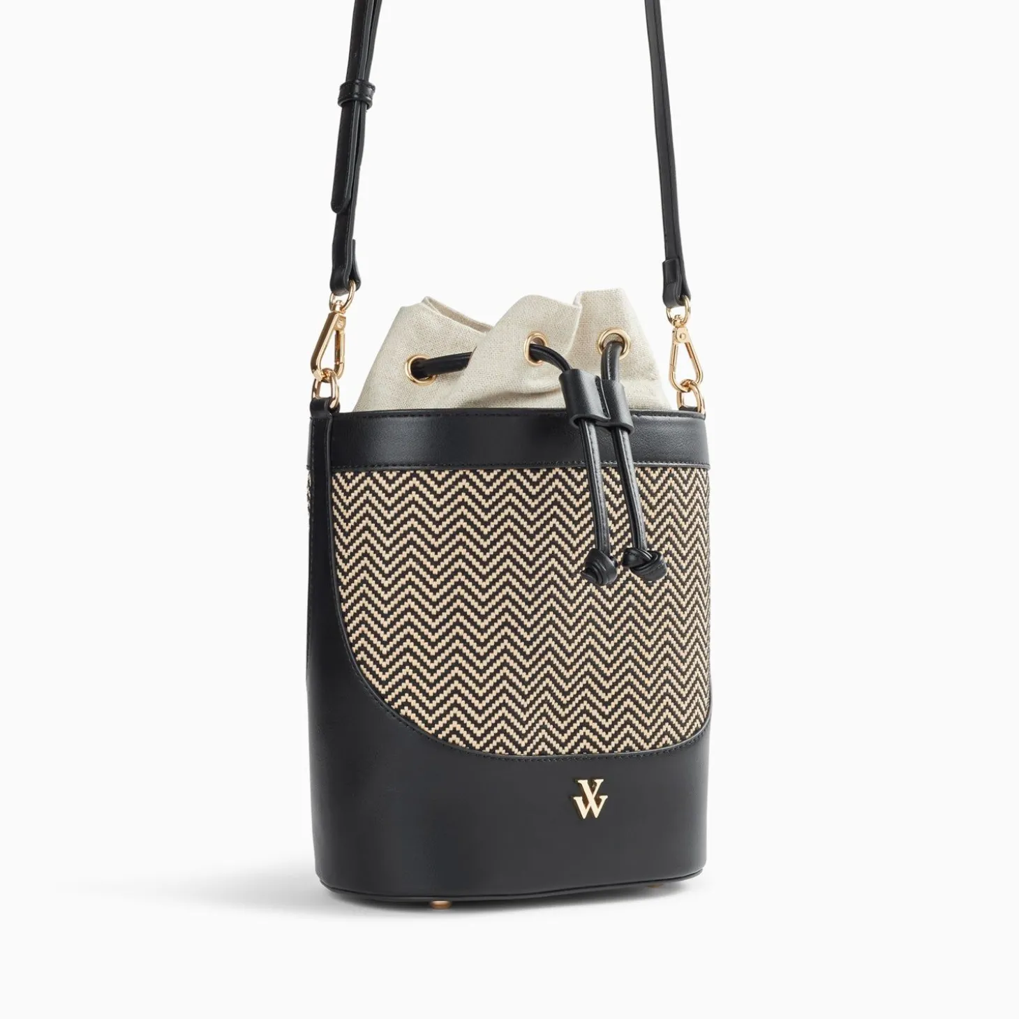 Sac Seau Maryline Noir En Raphia Tresse