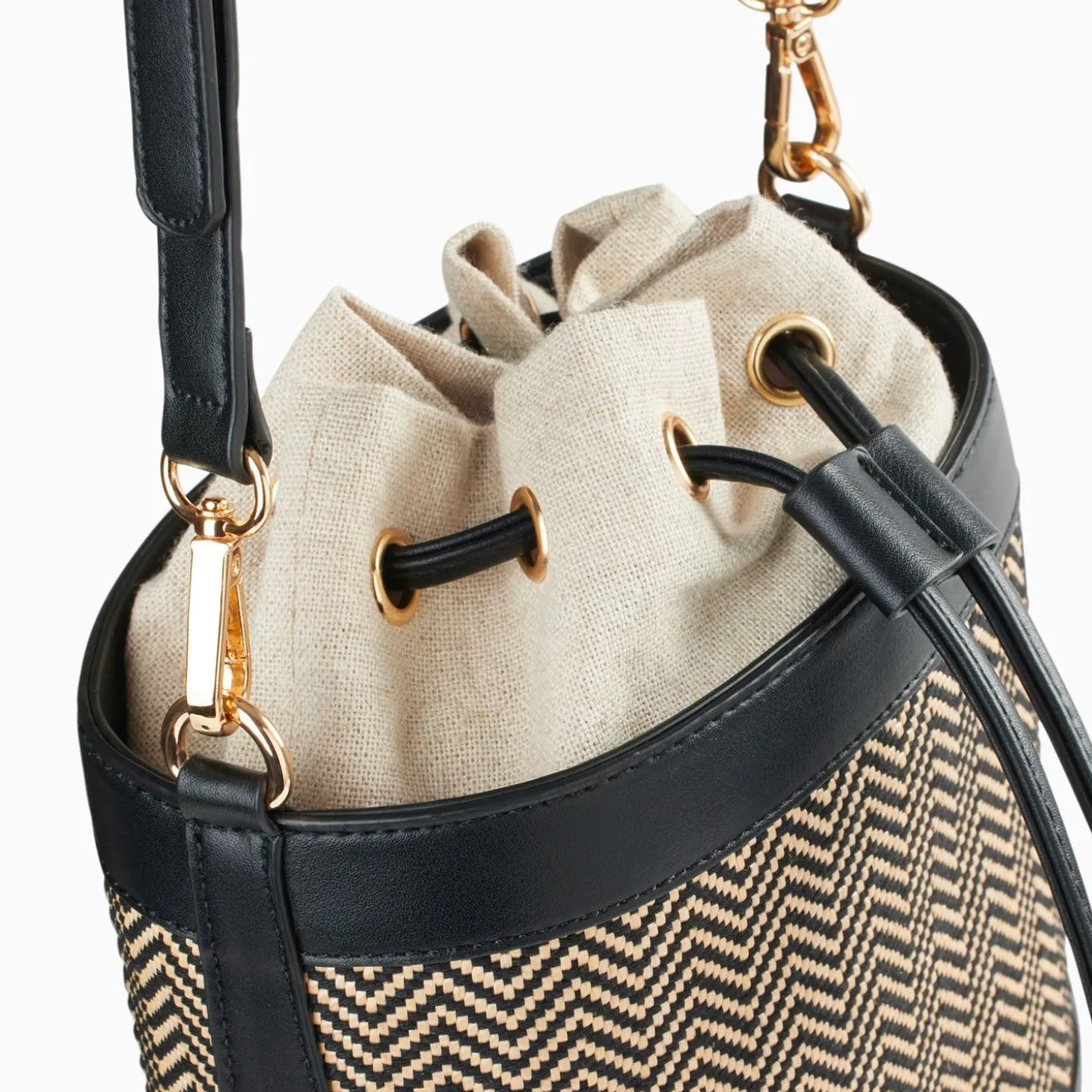 Sac Seau Maryline Noir En Raphia Tresse