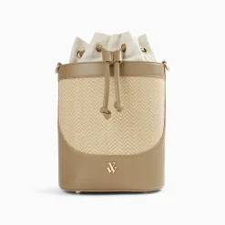 Sac Seau Maryline Taupe En Raphia Tresse