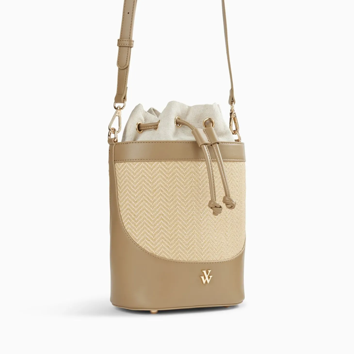 Sac Seau Maryline Taupe En Raphia Tresse