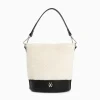 Sac Seau Milou Ivoire Et Noir En Faux Shearling