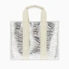 Sac Shopper Carolina Zebre Argent A Anses Beige