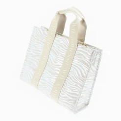Sac Shopper Carolina Zebre Argent A Anses Beige